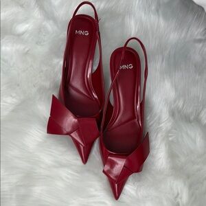 Mango Women's Red Slingback Heels